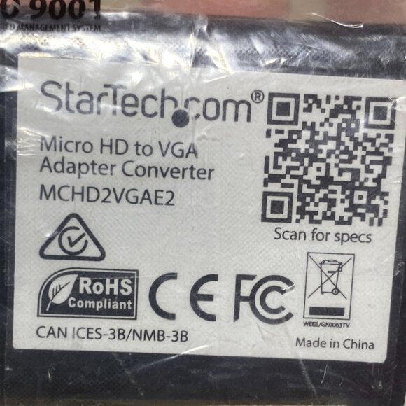 StarTech Micro HDMI to VGA Adapter Converter Smartphone Laptop MCHD2VGAE2 - Picture 6 of 7